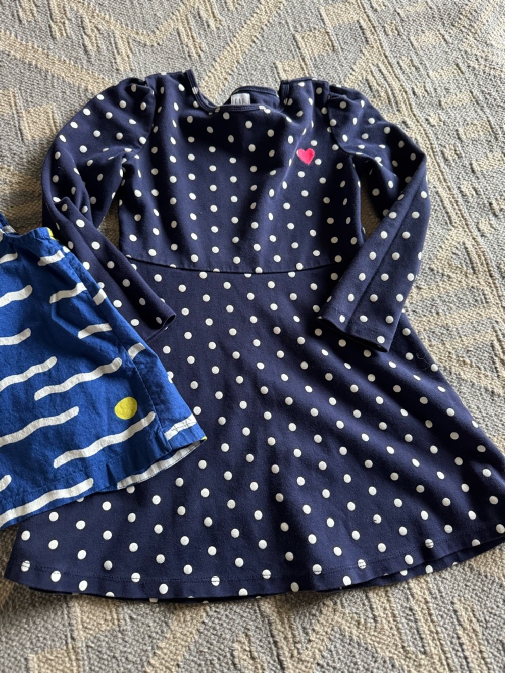 Hanna Andersson Tank and GAP Navy Polka Dot Dress, Girls bundle 6-7 - Picture 3 of 10